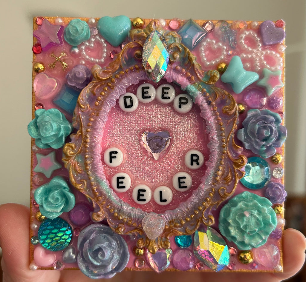‘Deep Feeler’ - Bedazzled Square Magnet