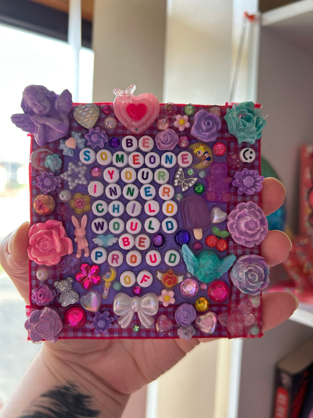 ‘Be Someone Your Inner Child Would Be Proud Of’ - Bedazzled Mini Statement Canvas
