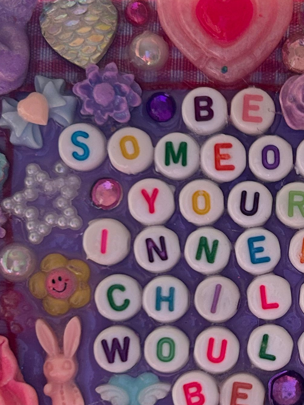 ‘Be Someone Your Inner Child Would Be Proud Of’ - Bedazzled Mini Statement Canvas