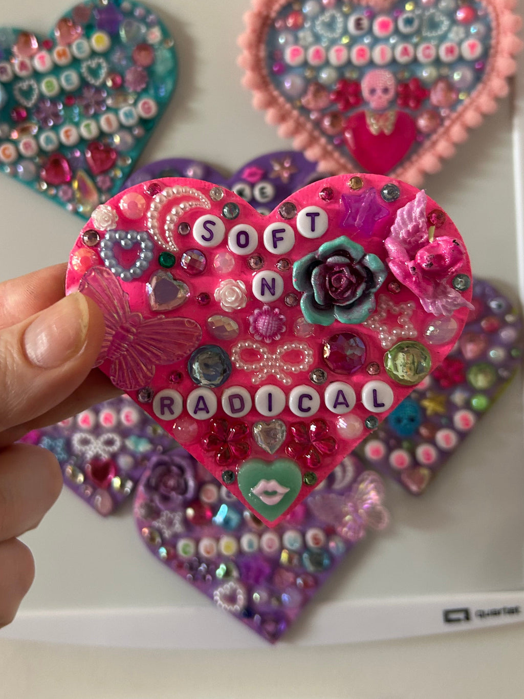 ‘Soft and Radical’ - Bedazzled Heart Shaped Magnet