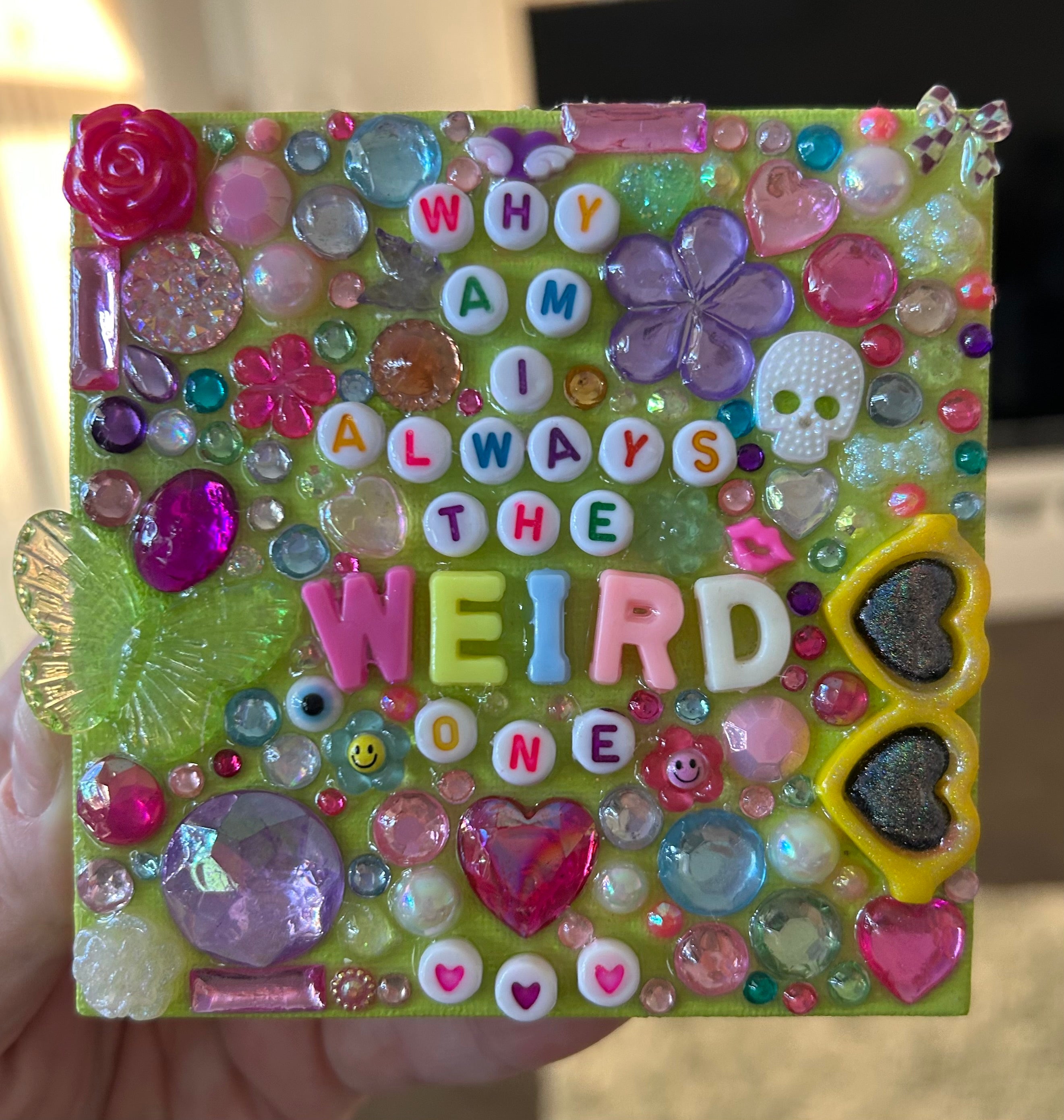 ‘ Why Am I Always the Weird One’ - Bedazzled Mini Statement Canvas