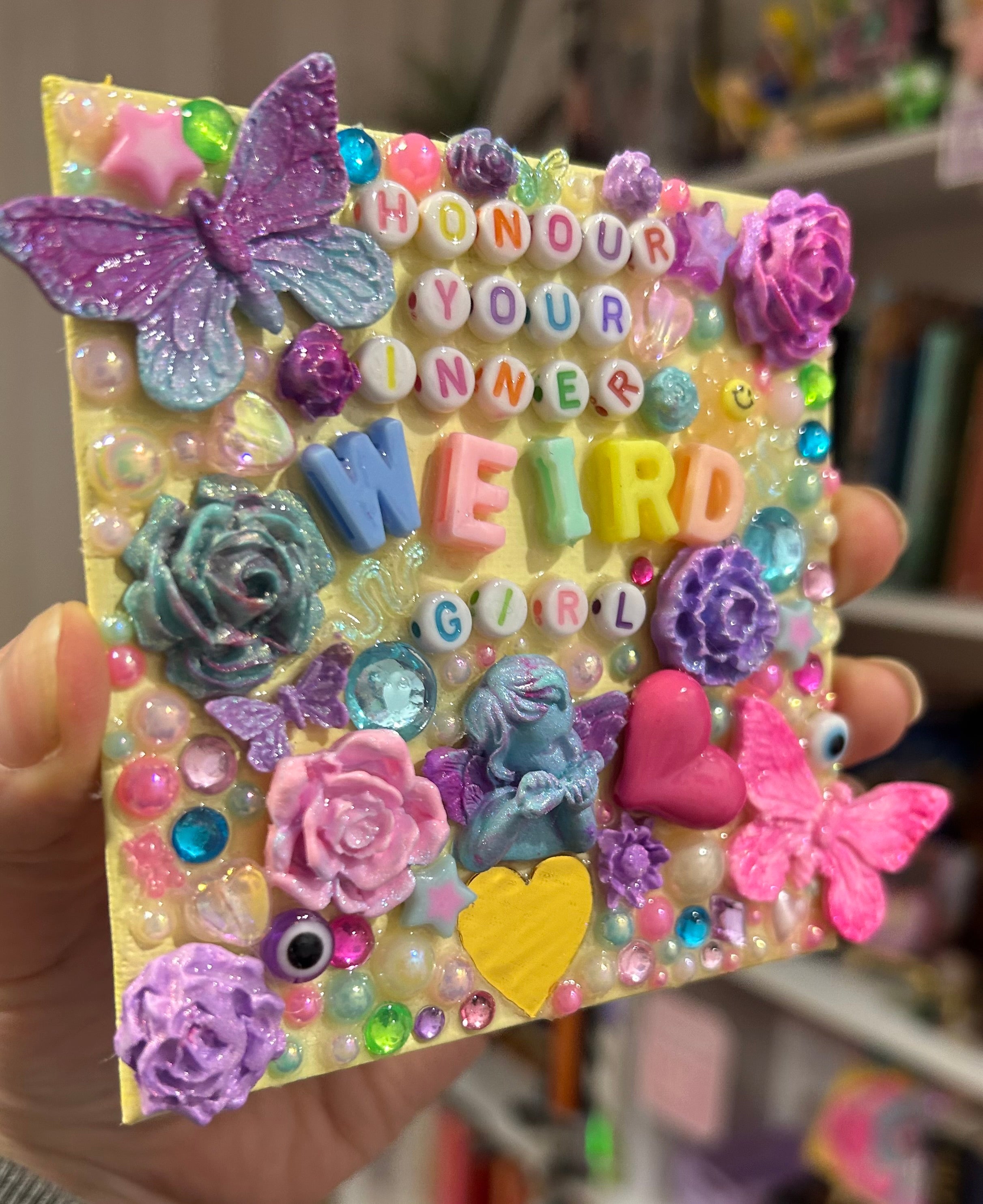 ‘Honour Your Inner Weird Girl’ - Bedazzled Mini Statement Canvas