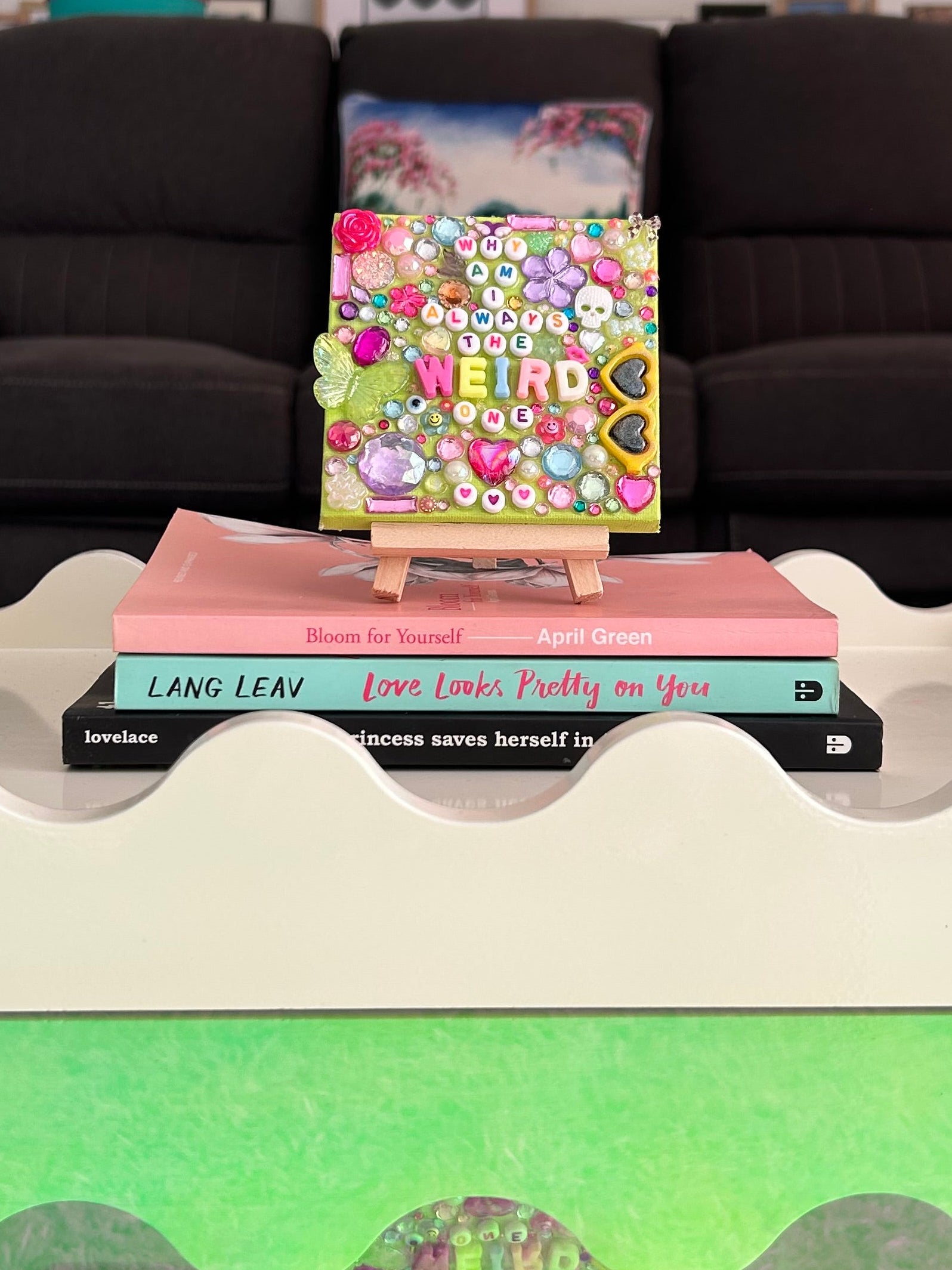 ‘ Why Am I Always the Weird One’ - Bedazzled Mini Statement Canvas