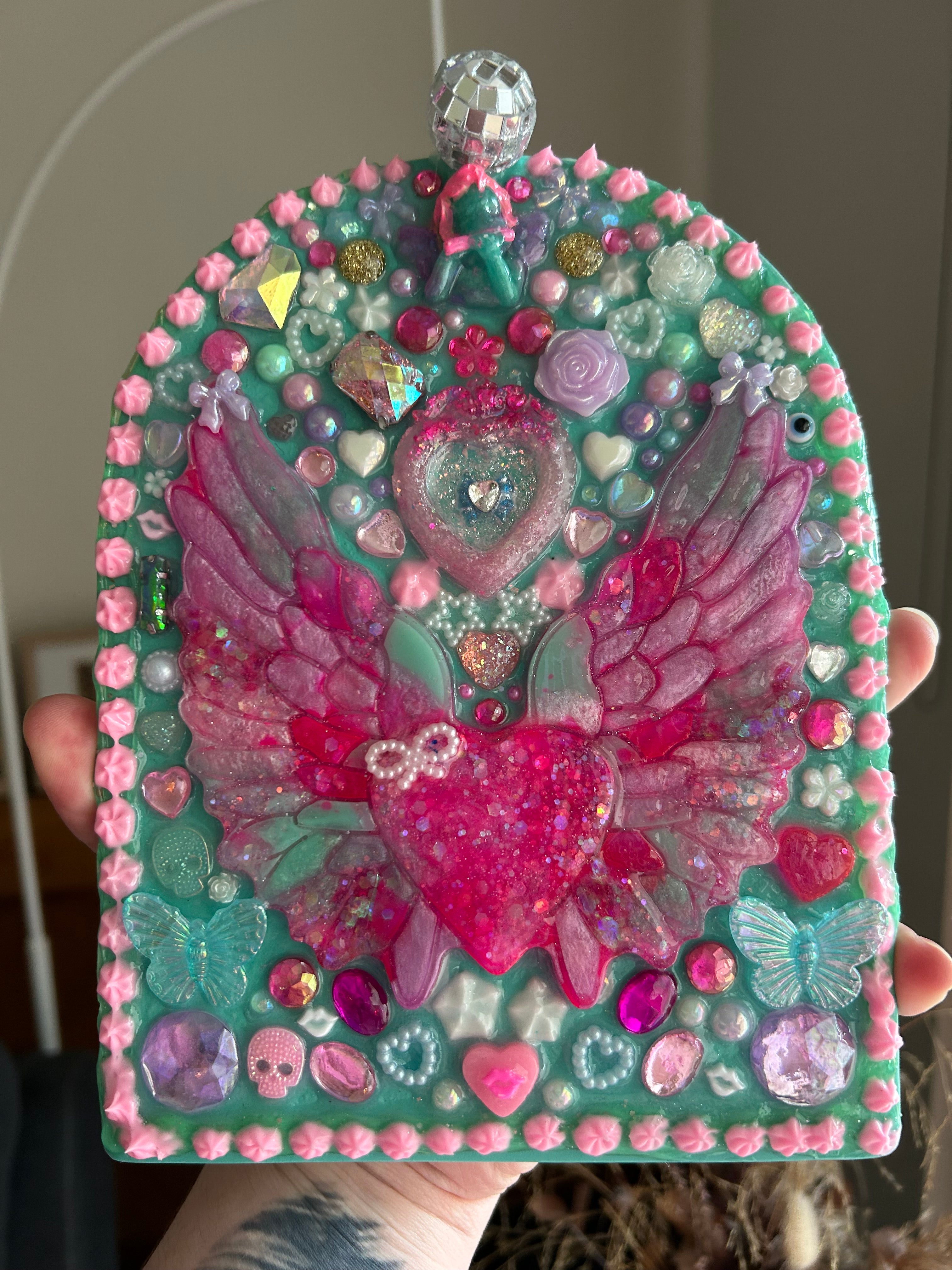 ‘A 2000’s Dream’ - Original Angel Core Y2K inspired Statement Bedazzled Art Piece