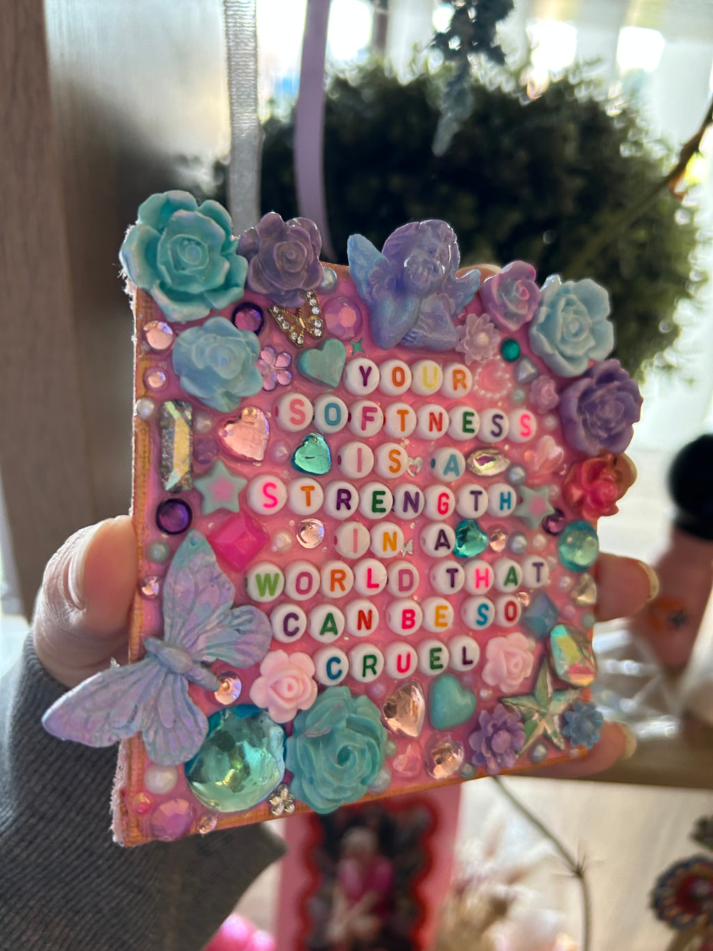 ‘Your Softness Is A Strength In A World That Can Be So Cruel’ - Bedazzled Mini Statement Canvas