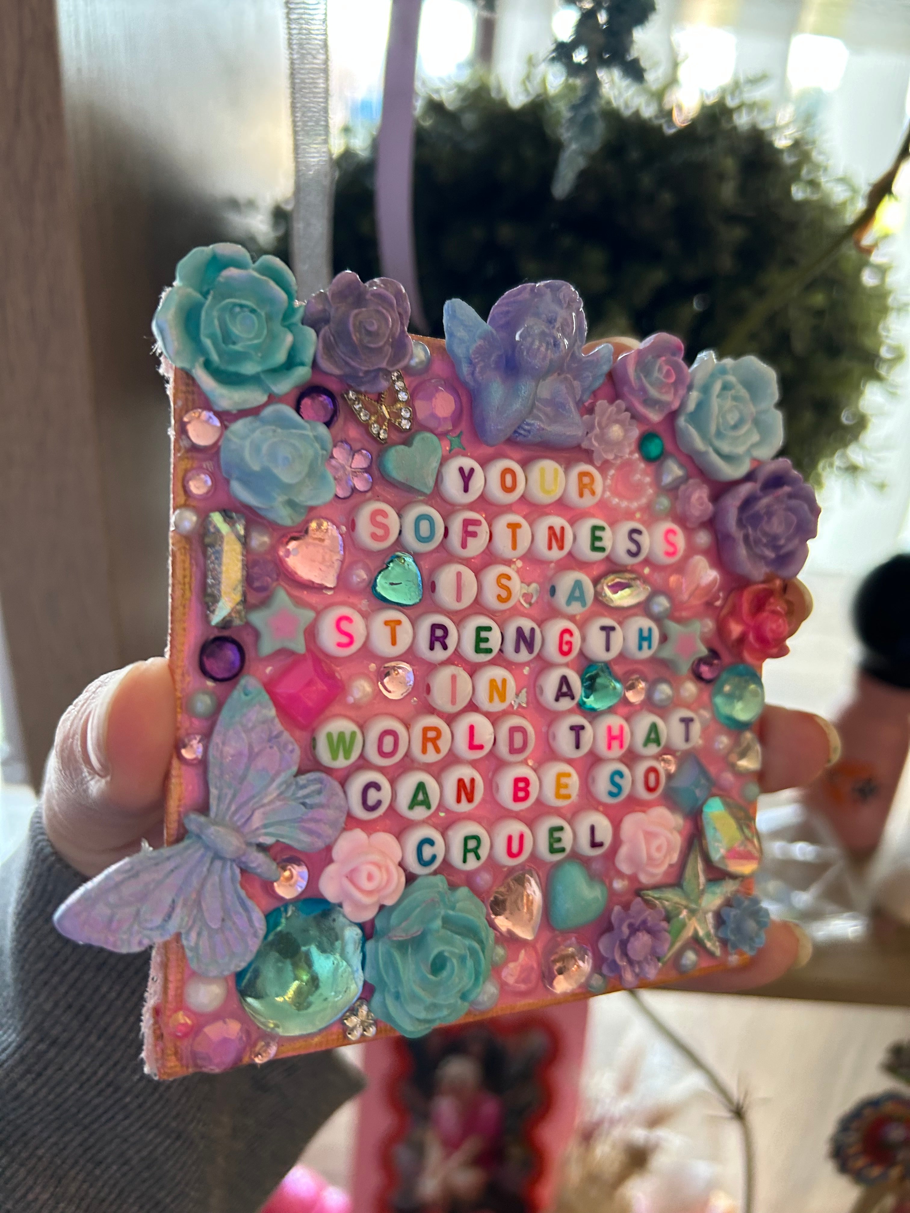 ‘Your Softness Is A Strength In A World That Can Be So Cruel’ - Bedazzled Mini Statement Canvas
