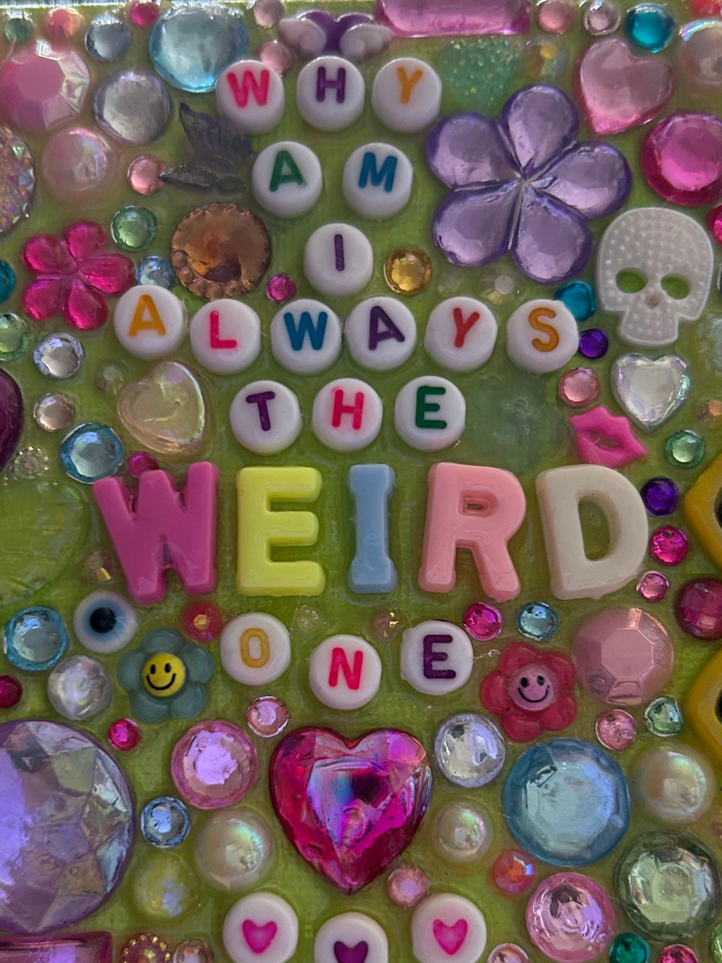 ‘ Why Am I Always the Weird One’ - Bedazzled Mini Statement Canvas