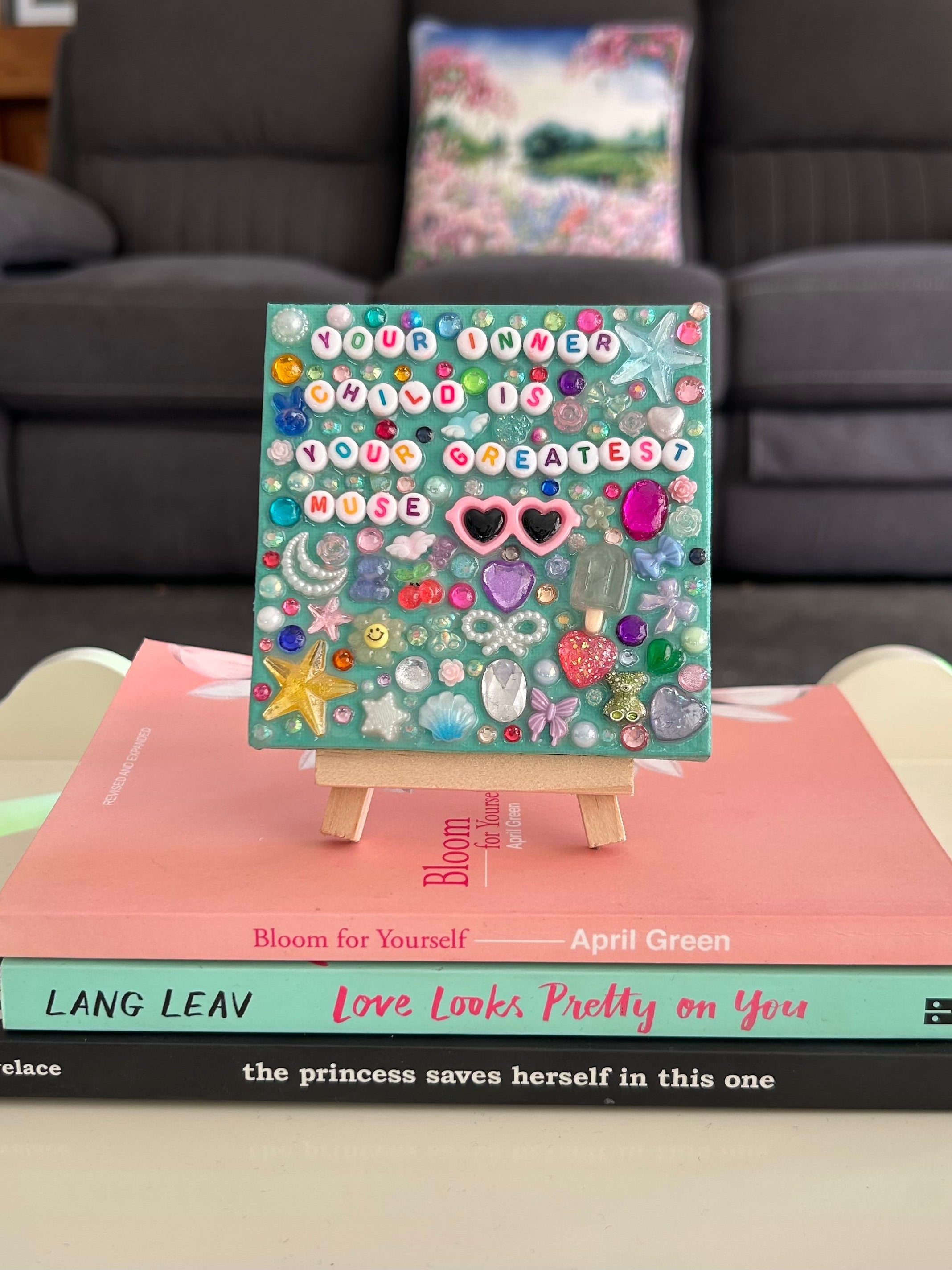 ‘ Your Inner Child Is Your Greatest Muse’ - Bedazzled Mini Statement Canvas