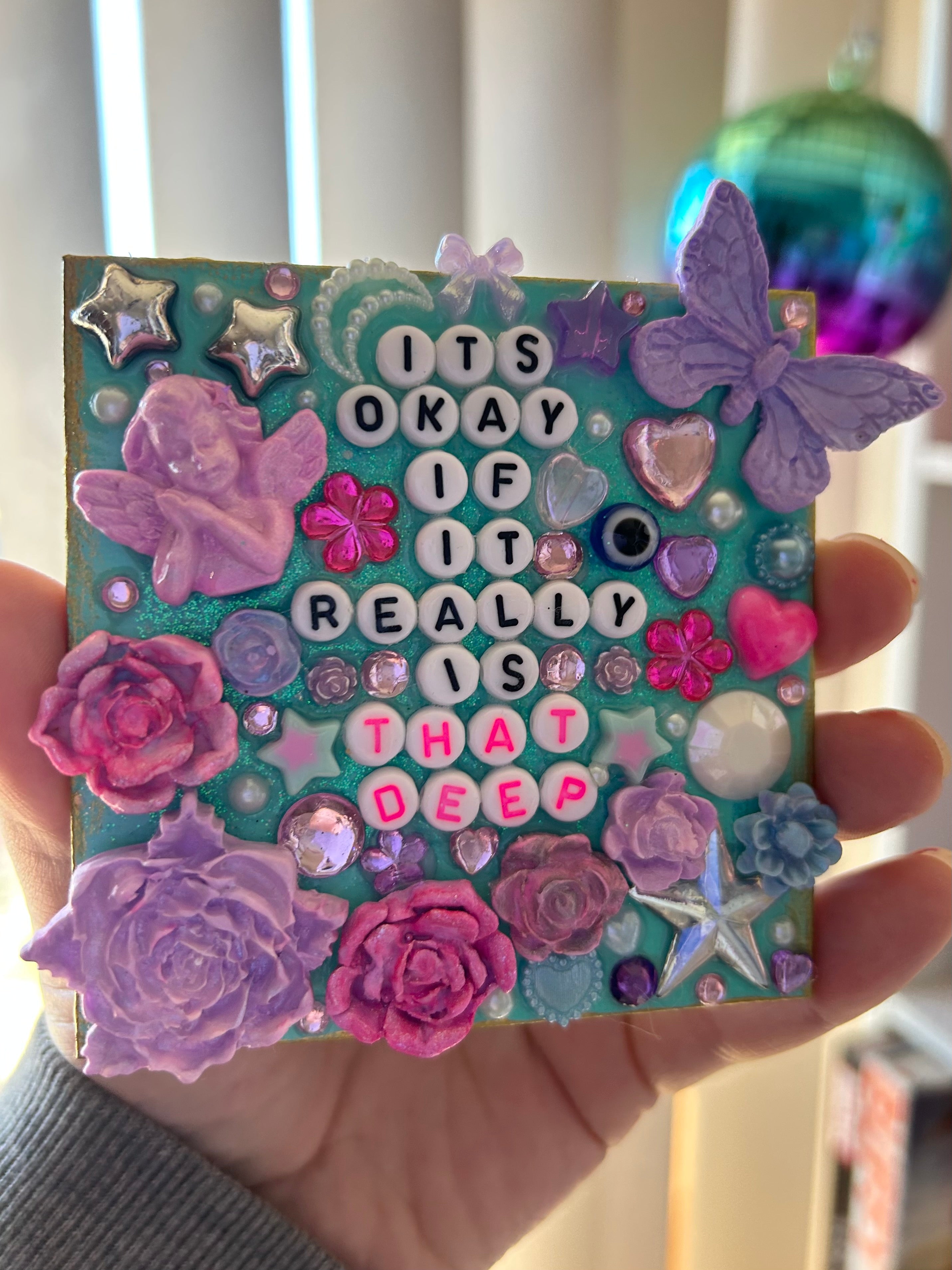 ‘It’s Okay If It Really Is That Deep” - Bedazzled Square Shaped Magnet