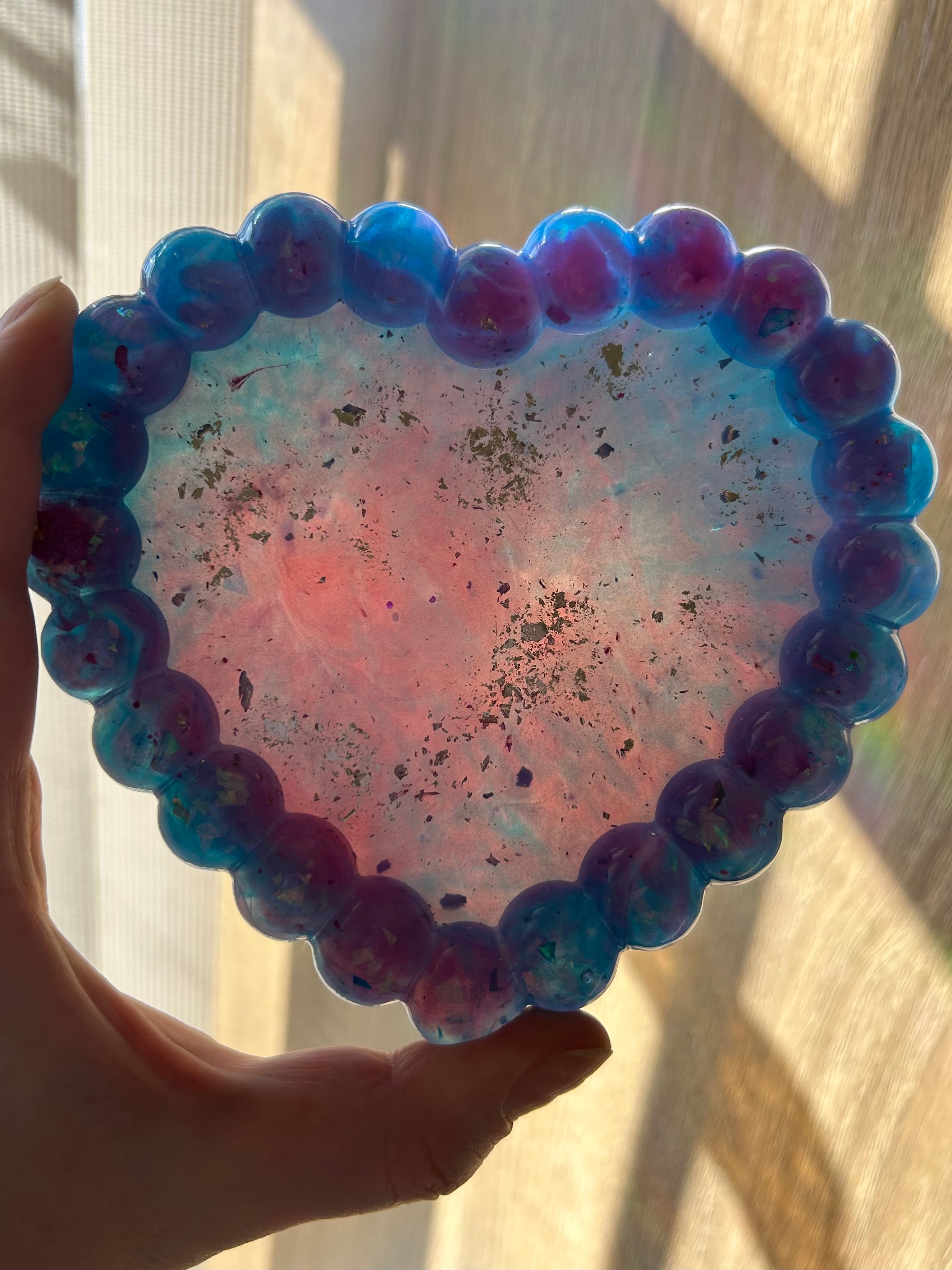 ‘Bubble Blue’ Heart Shaped Trinket Dish