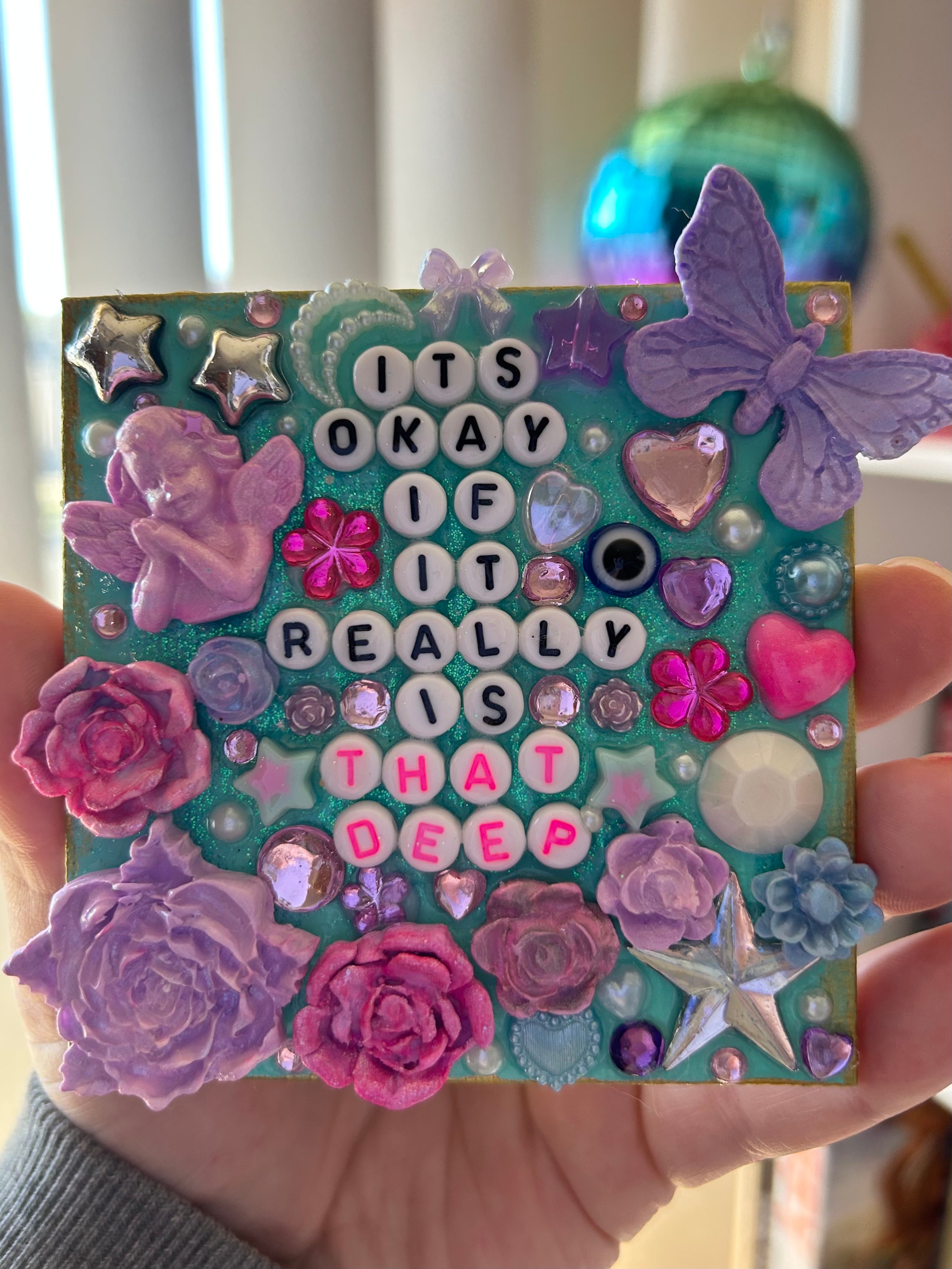 ‘It’s Okay If It Really Is That Deep” - Bedazzled Square Shaped Magnet