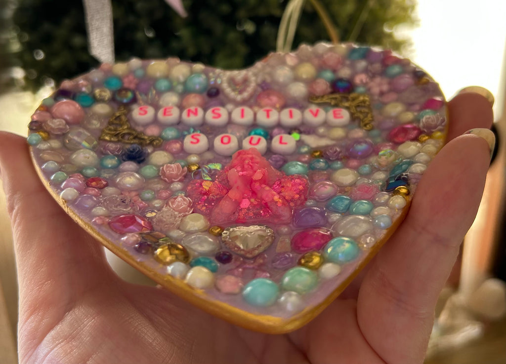 ‘Sensitive Soul’ - Bedazzled Heart Shaped Trinket Dish