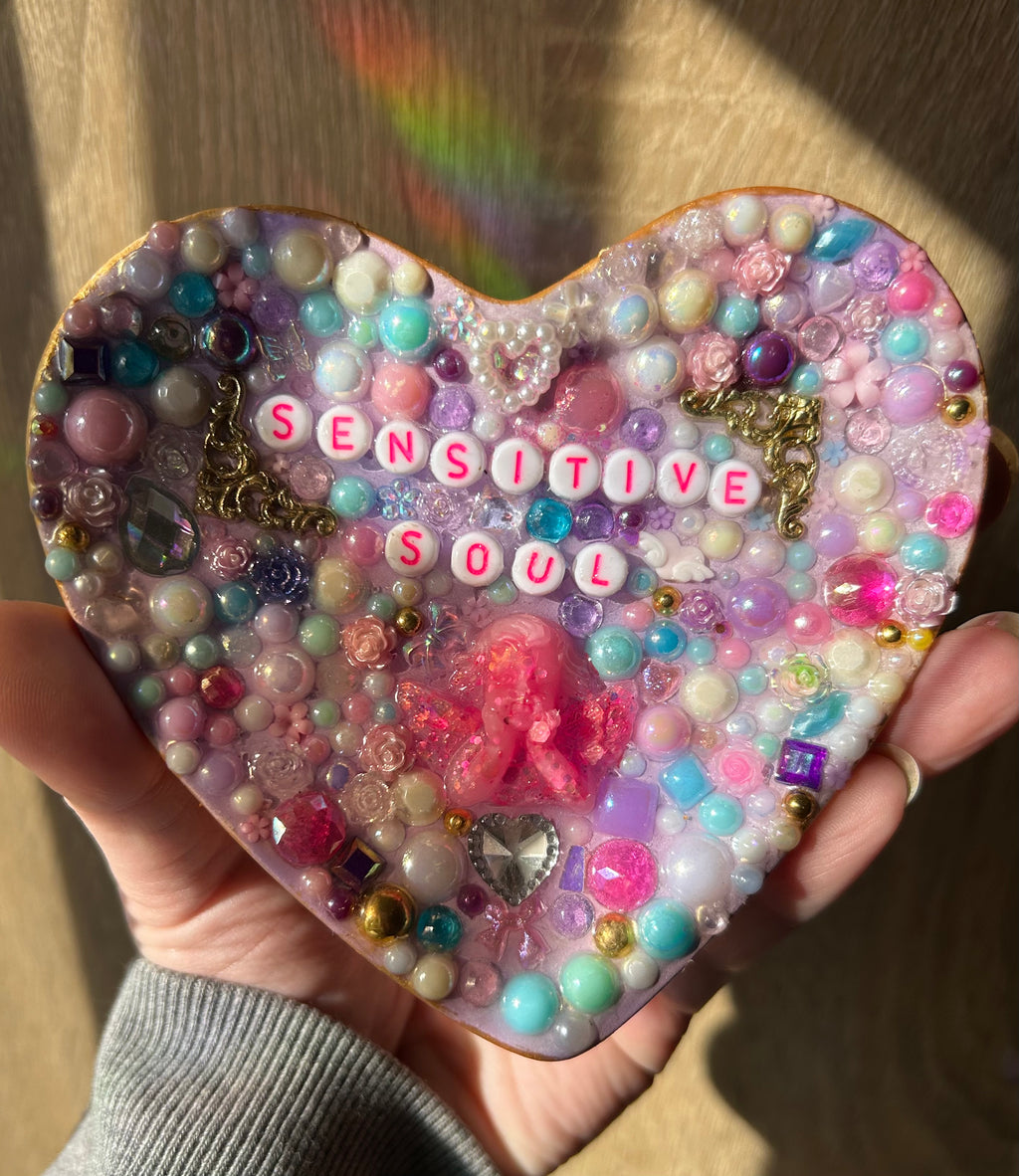 ‘Sensitive Soul’ - Bedazzled Heart Shaped Trinket Dish