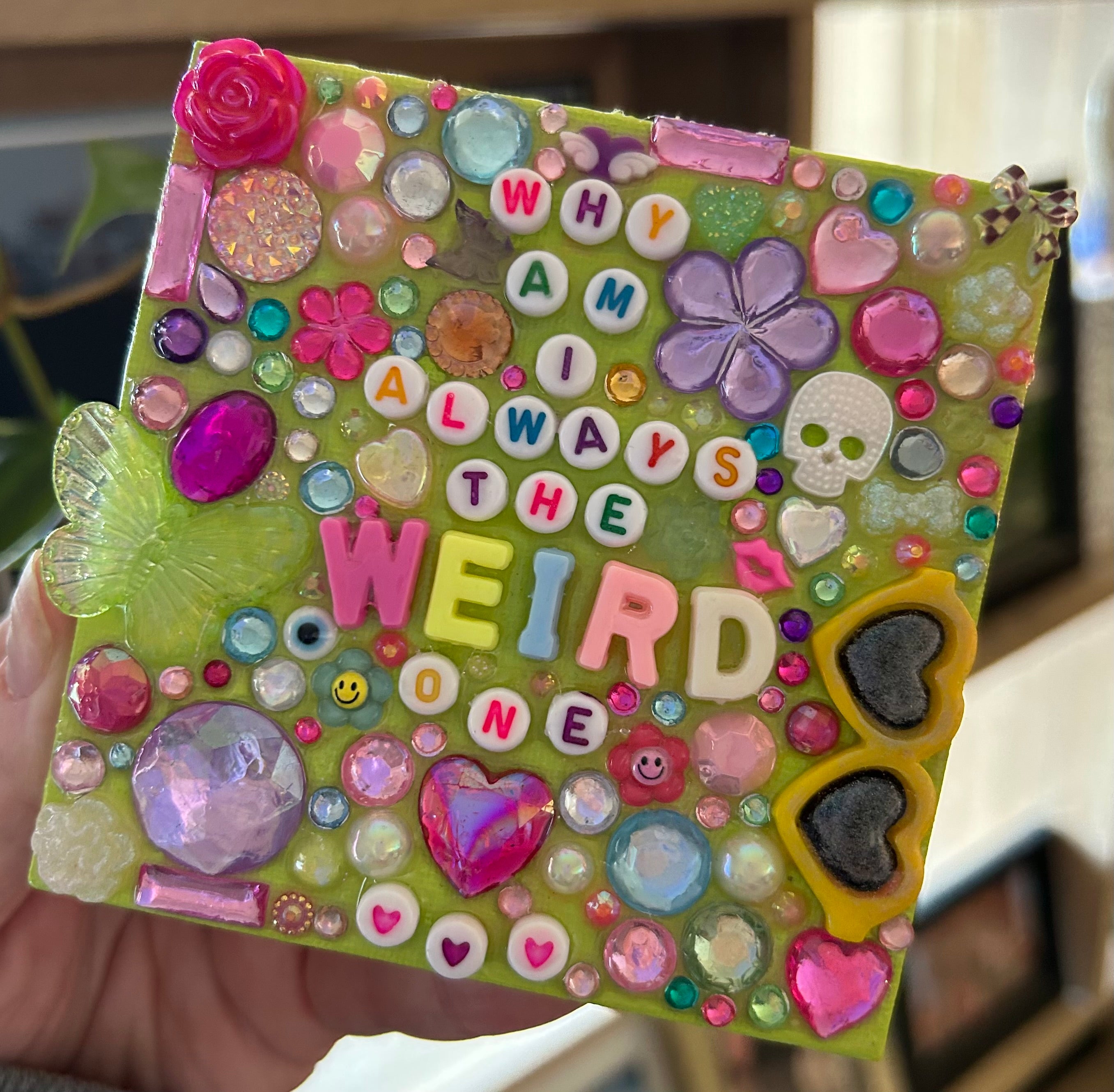 ‘ Why Am I Always the Weird One’ - Bedazzled Mini Statement Canvas