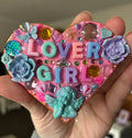 ‘Lover Girl’ - Bedazzled Heart Shaped Magnet