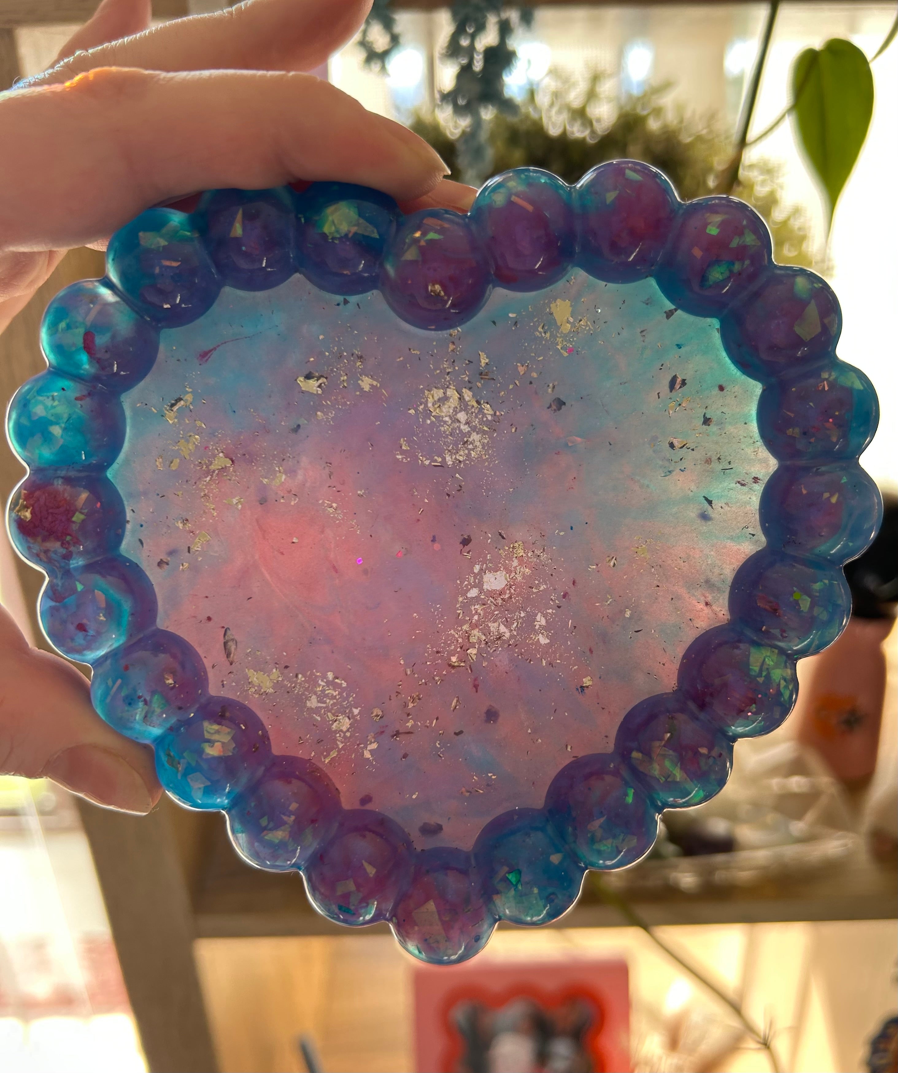 ‘Bubble Blue’ Heart Shaped Trinket Dish