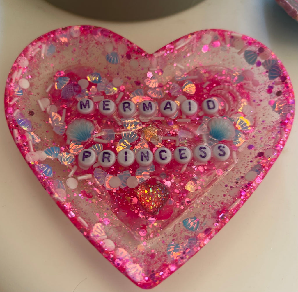 ‘Mermaid Princess’ - Heart Shaped Bedazzled Trinket Dish
