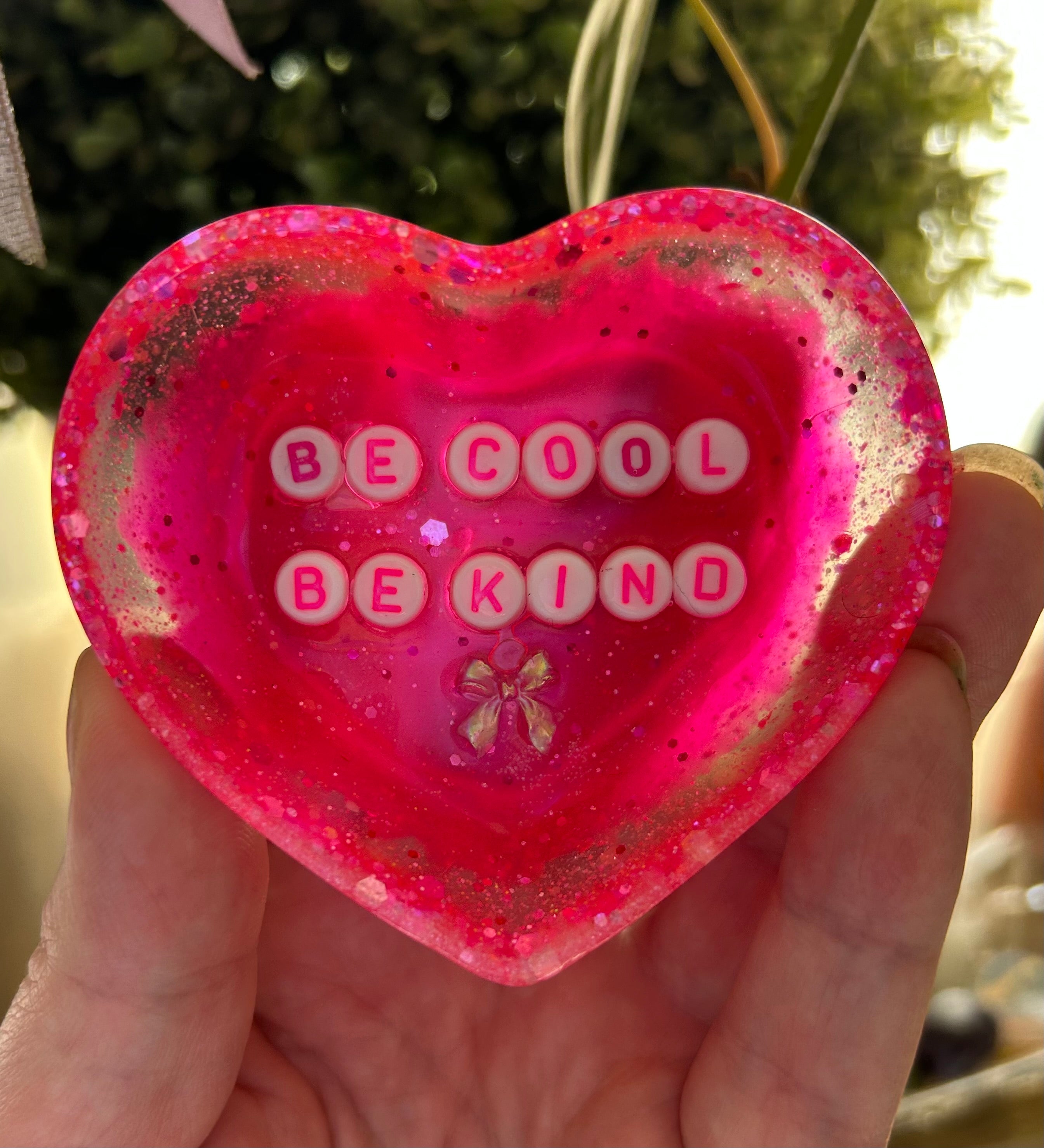‘BE COOL, BE KIND’ - Heart Shaped Mini Trinket Dish