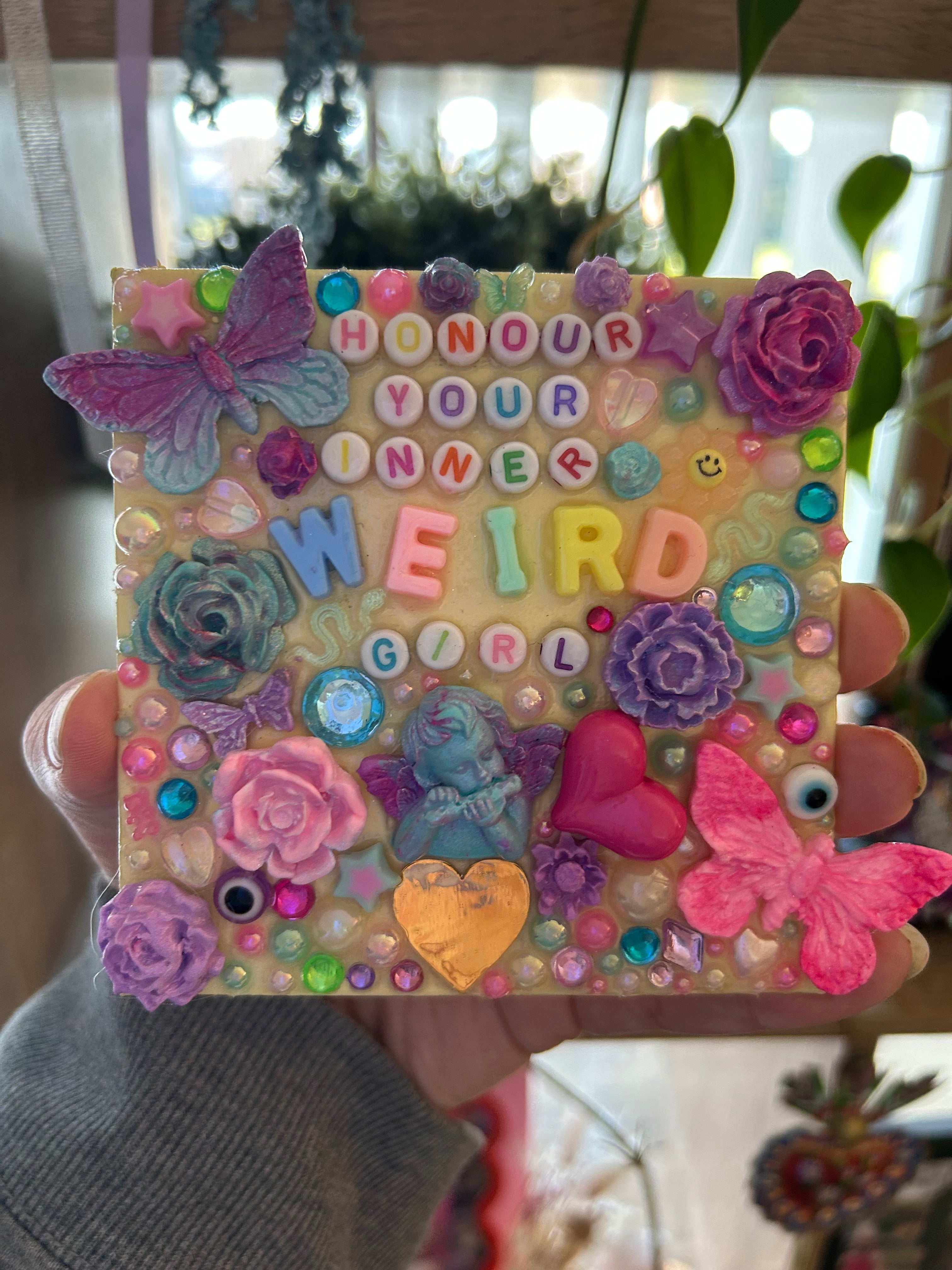 ‘Honour Your Inner Weird Girl’ - Bedazzled Mini Statement Canvas