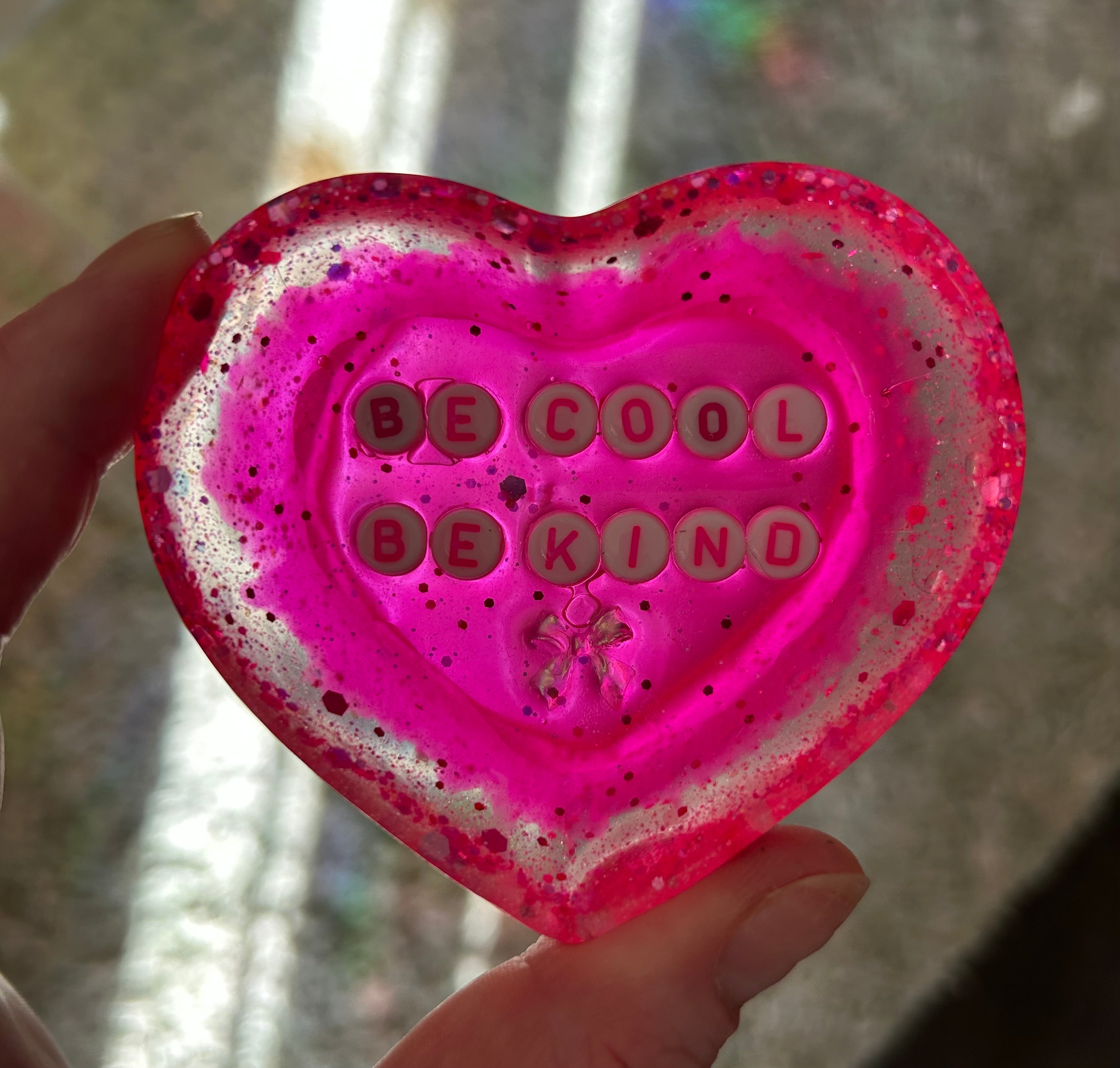 ‘BE COOL, BE KIND’ - Heart Shaped Mini Trinket Dish
