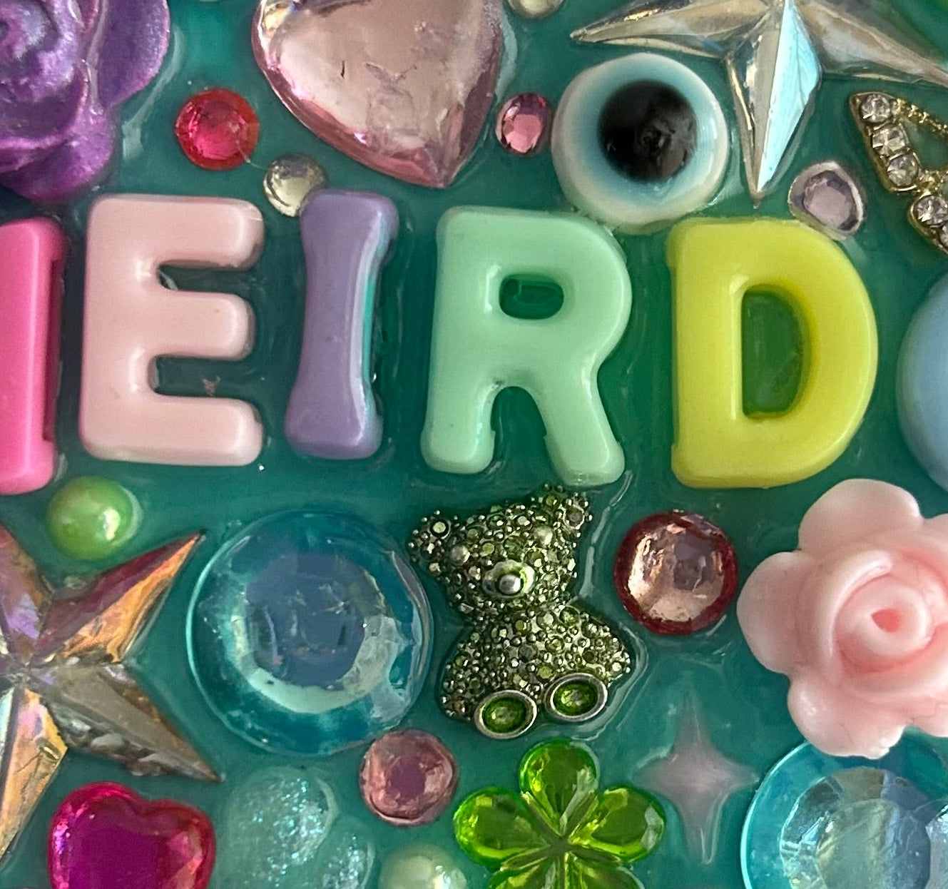 “Weirdo” - Bedazzled Heart Shaped Magnet