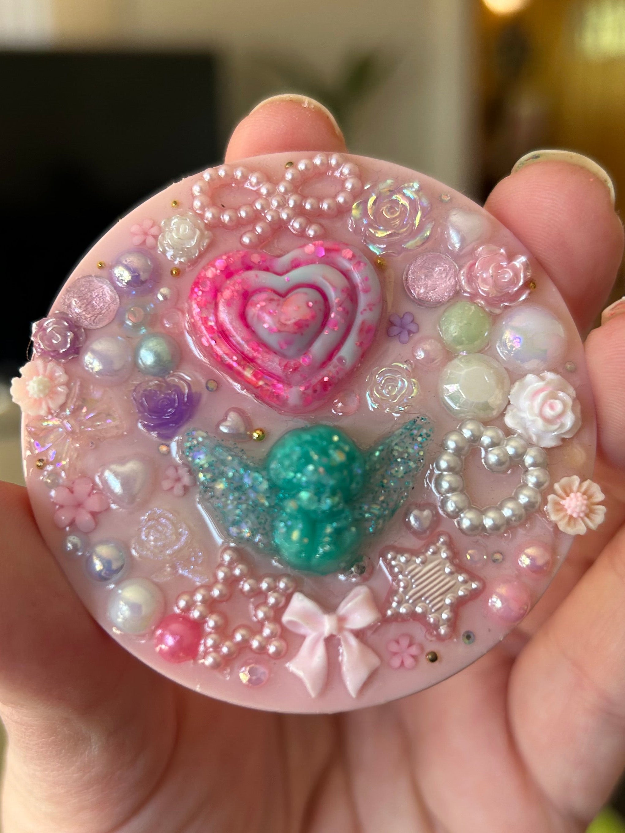 ‘Cherub Vibes’ - Mini Bedazzled Pocket Mirror