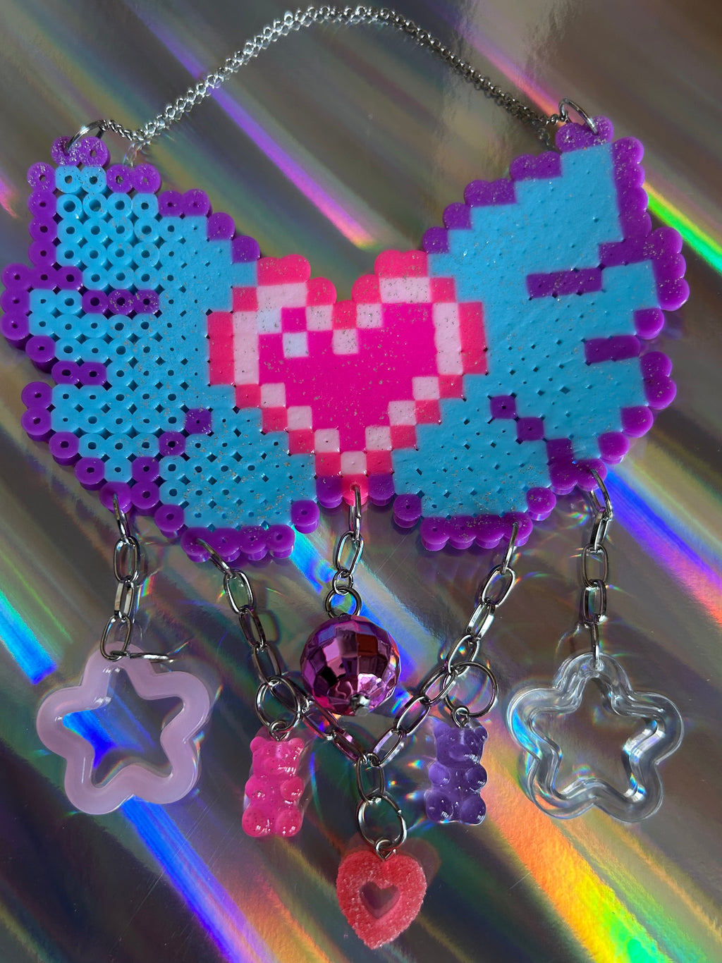 Pixel Y2K Vibes Heart with Wings Wall hanging