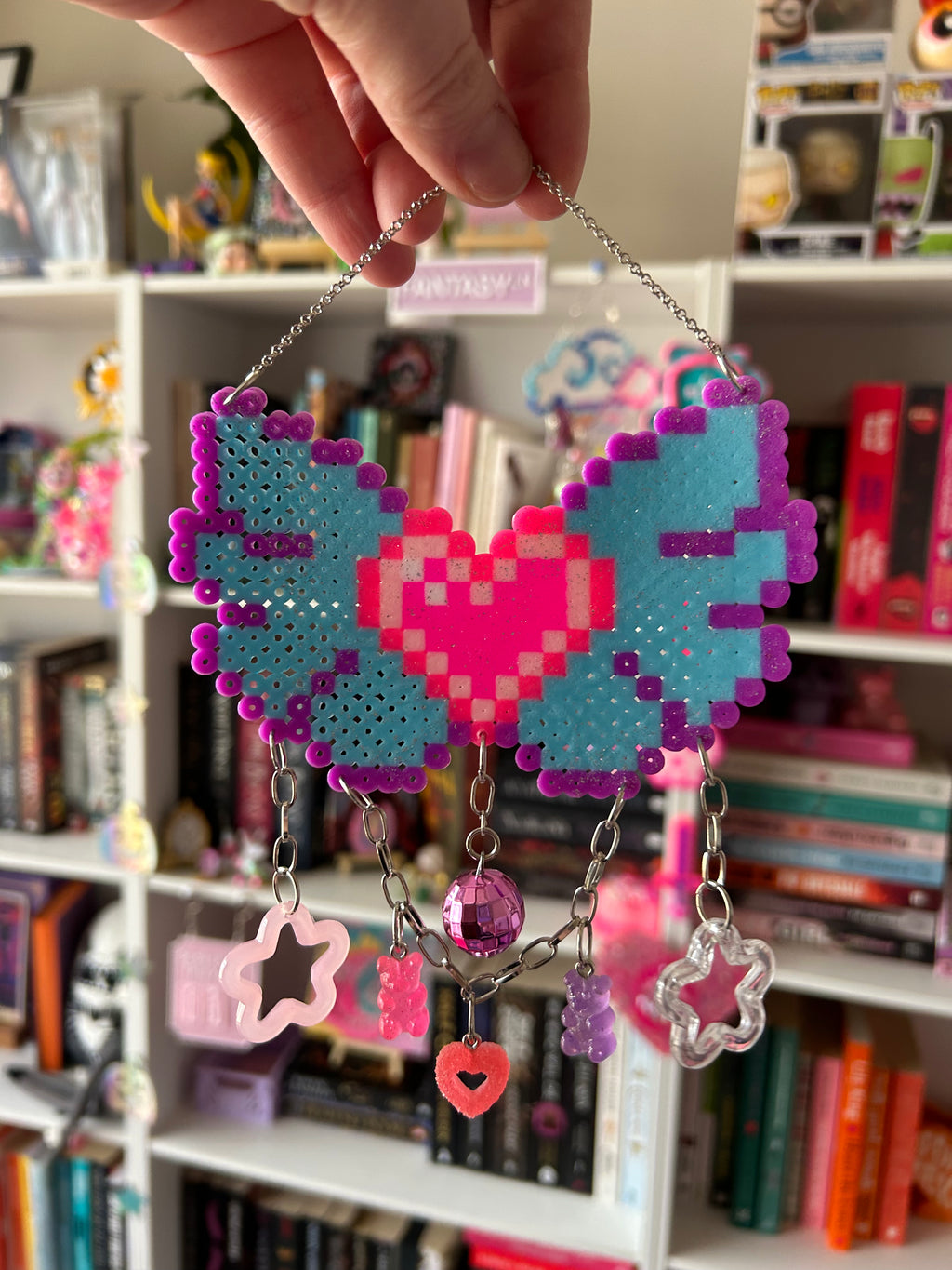 Pixel Y2K Vibes Heart with Wings Wall hanging