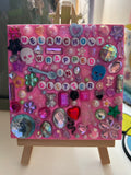 ‘Melancholy Wrapped in Glitter’ - Bedazzled Mini Statement Canvas